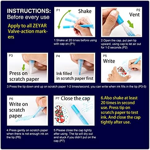 ZEYAR Jumbo Paint Marker Pens Water Based Acrylic 15mm Felt Tip Waterproof  and Permanent Ink Great