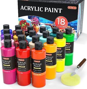 ABEIER Iridescent Acrylic Paint, Set of 18 Chameleon Colors, 2 oz